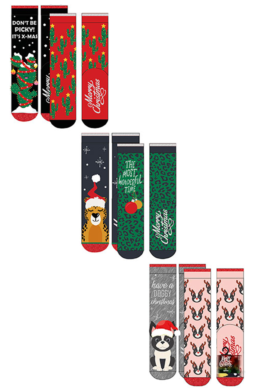 Christmas socks assortment 36/41 per 2 pair