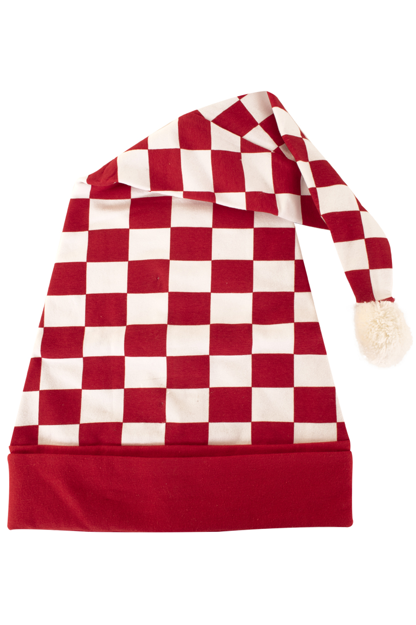 Sleeping cap red/white blocked