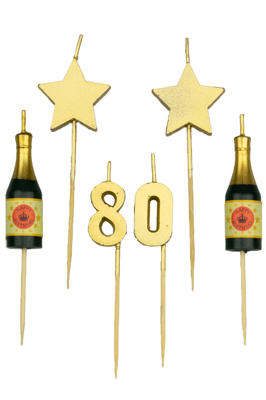 Party cake candles 80 years