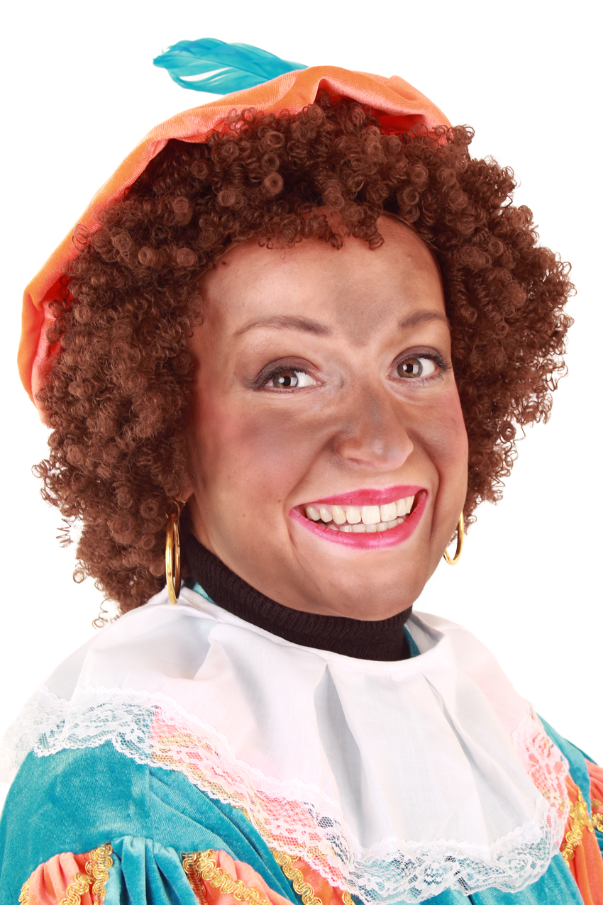 Wig Piet frizzy hair adjustable brown