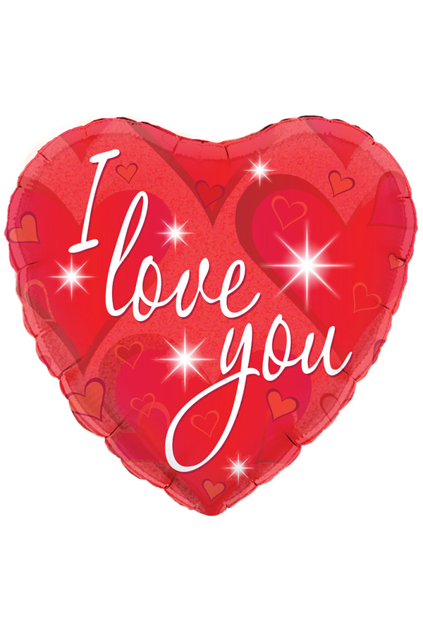 Foil balloon heart I love you red 18 inch per 1