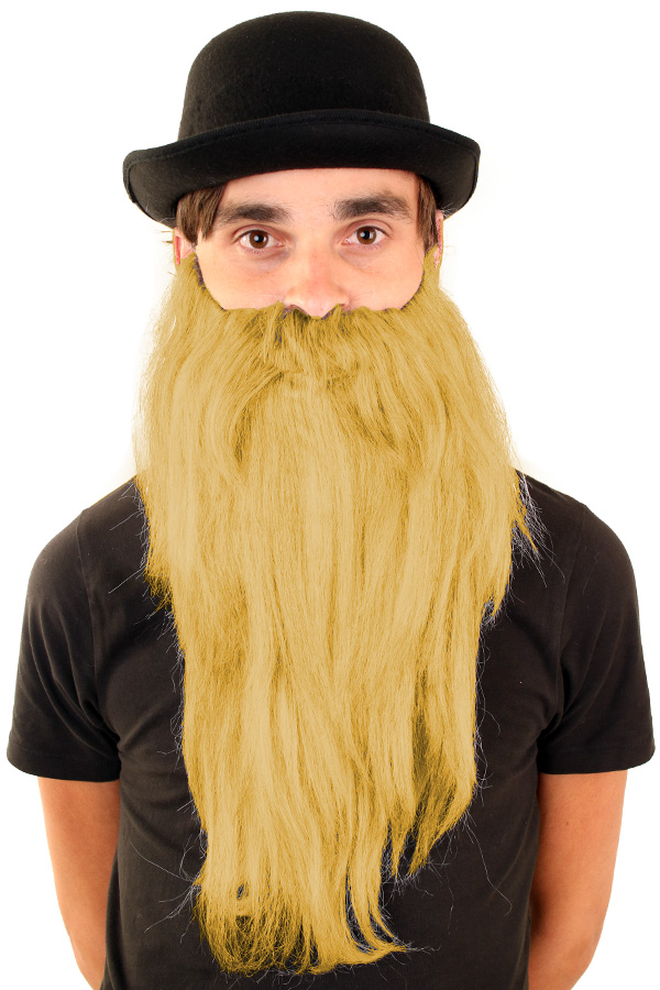 Beard 35 cm with mustache blond