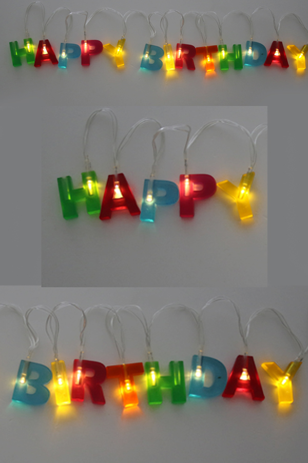 Letterslinger happy birthday with light