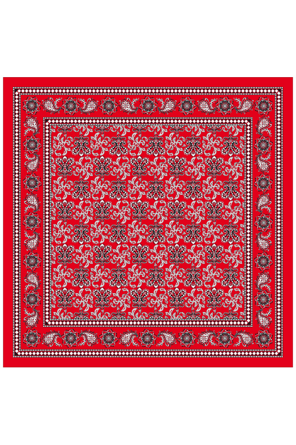 Peasant Red Handkerchief  fan motif