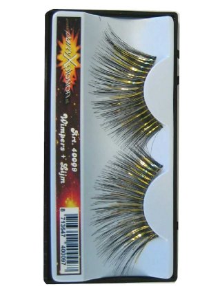 False eyelashes black and gold