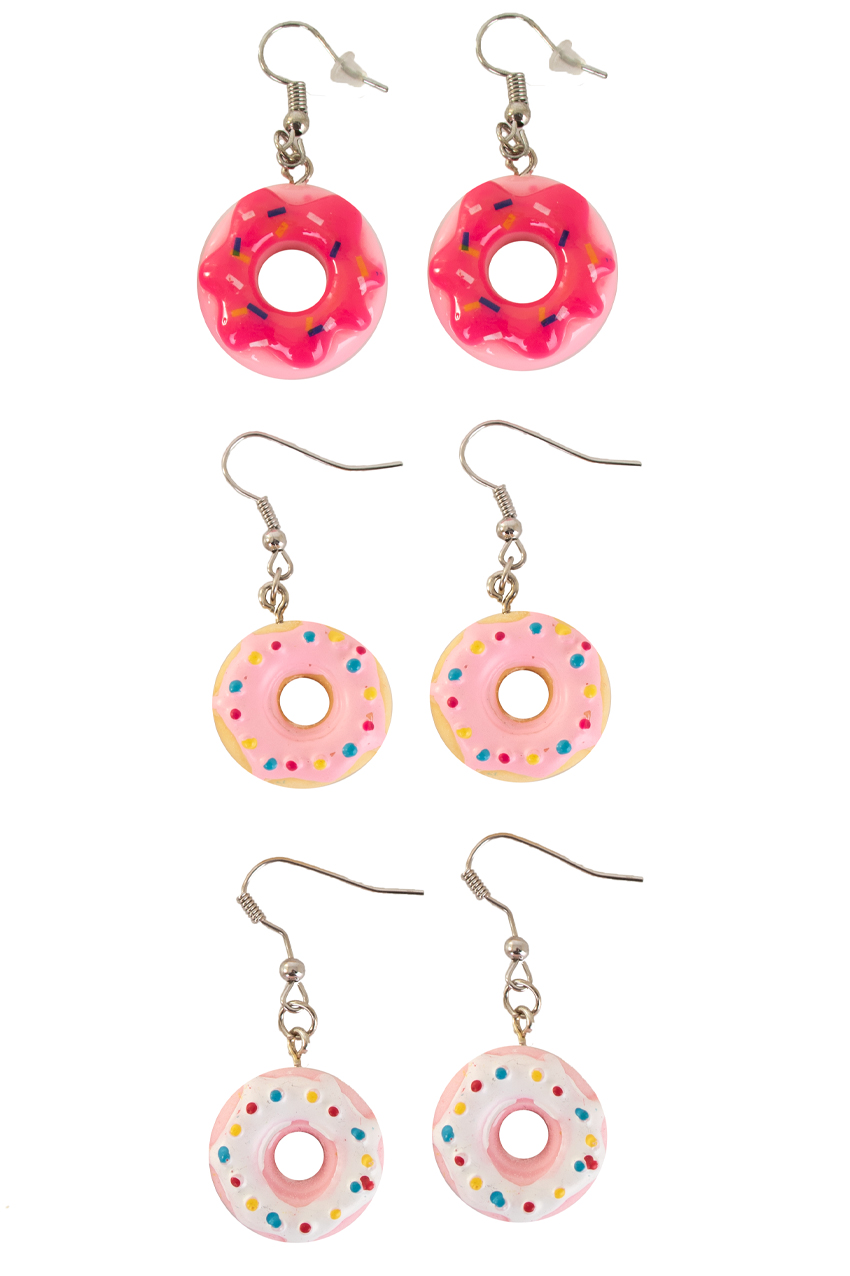 Earrings donut 3 assortiment