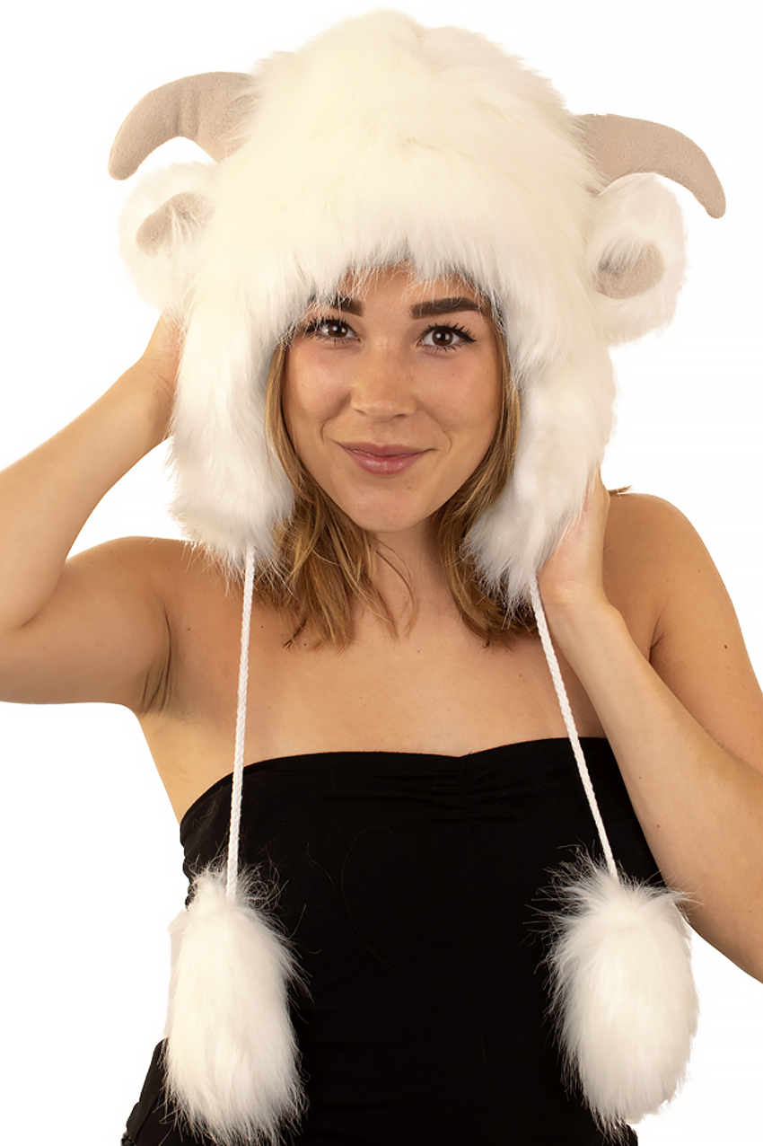 Cap plush luxury goat