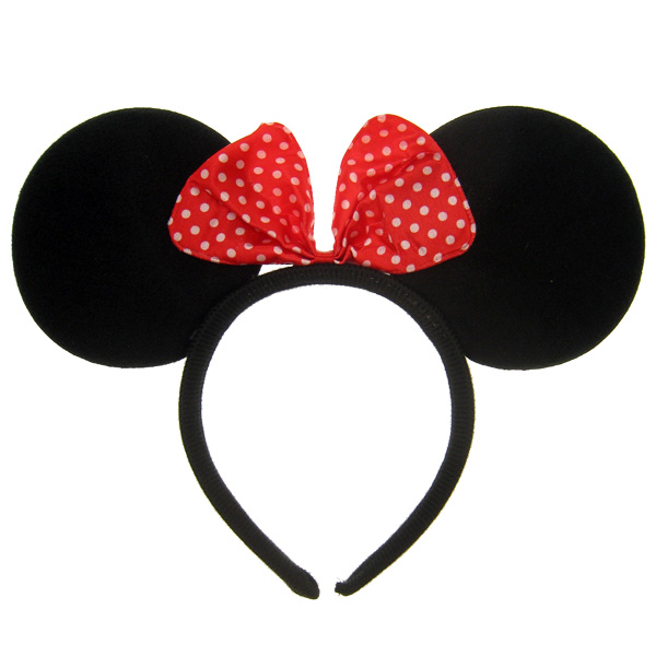 Hairband black mouse ears with red bow