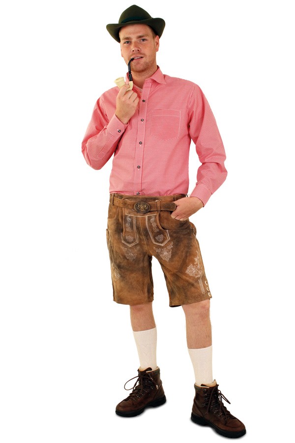 Tyrolean blouse red / white men