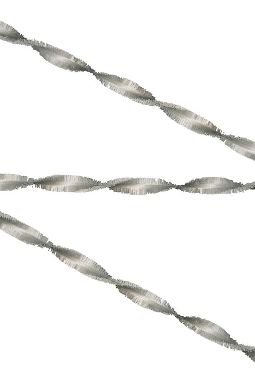 Silver crepe paper fringe garland 6 meter