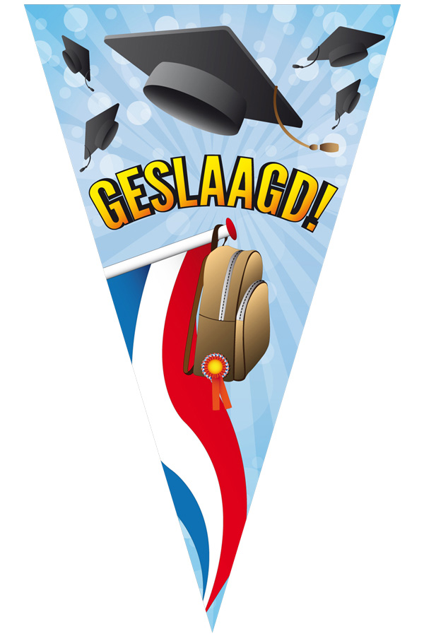 Mega point flag Geslaagd 90 x 150 cm.