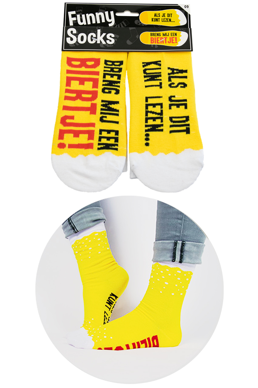 Funny socks breng mij een biertje