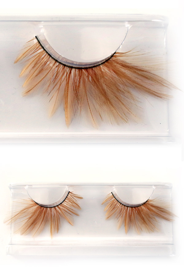 Eyelashes feathers brown naturally