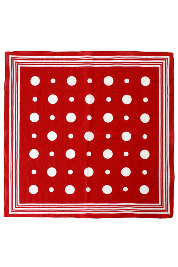 Handkerchief red with white dots and stripes 