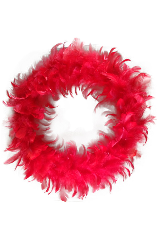 Feather wreath red 30 cm. 

