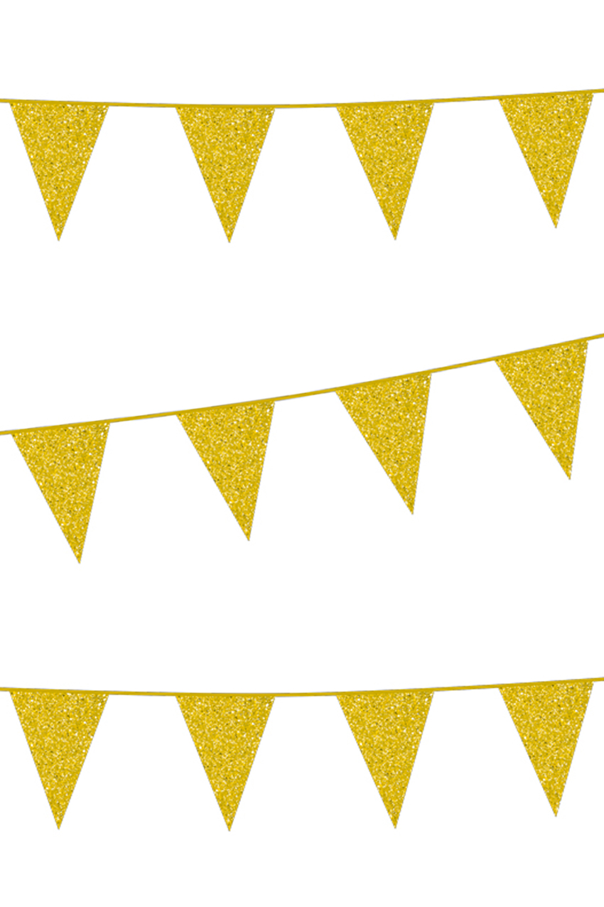 Flag line glitter gold 6 m
