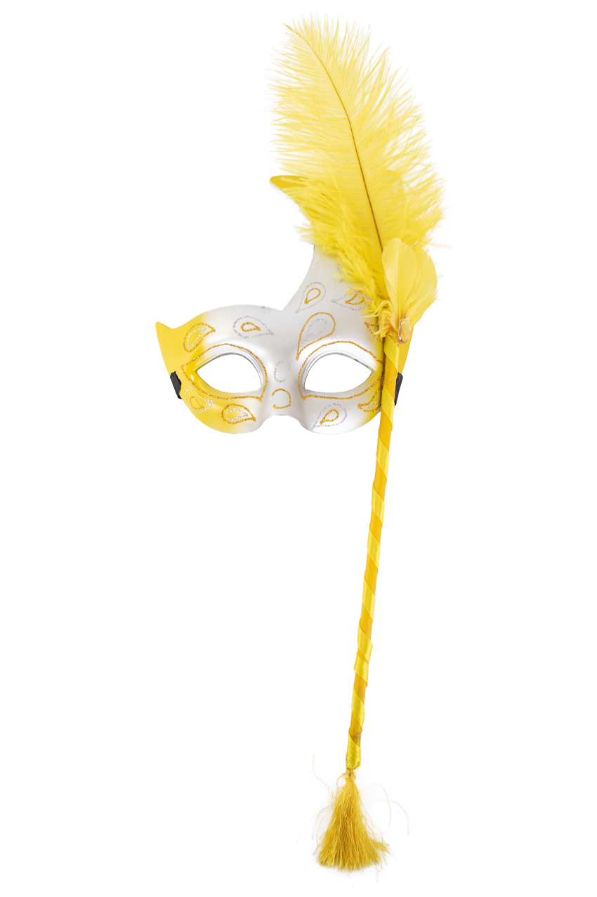 Eye mask on stick yellow 50 x 20 cm.