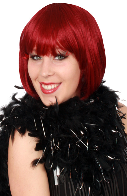 Feather boa black/silver 180 cm. 75 gr.