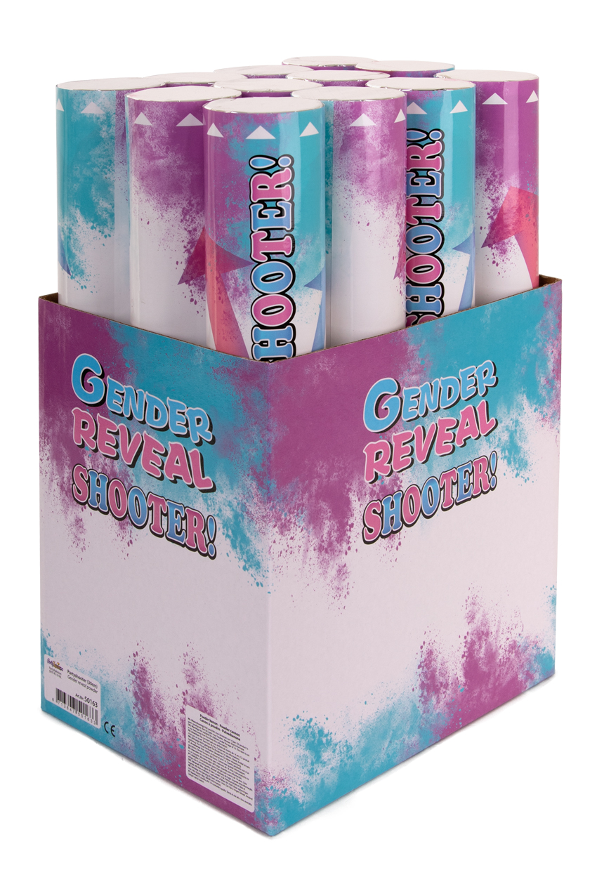 Powder shooter 30 cm Gender Reveal Pink