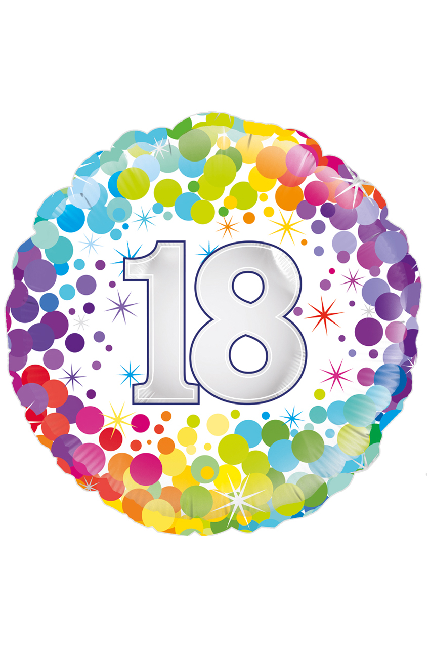 Foil balloon 18 years Confetti 18 inch per 1
