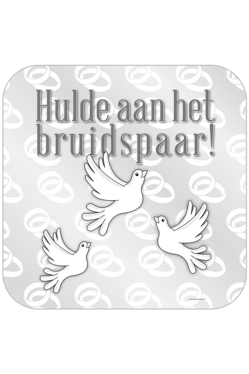 Tribute shield hulde aan het bruidspaar