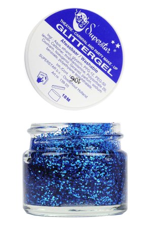 Blue glitter gel skin and hair 15 ml Superstar