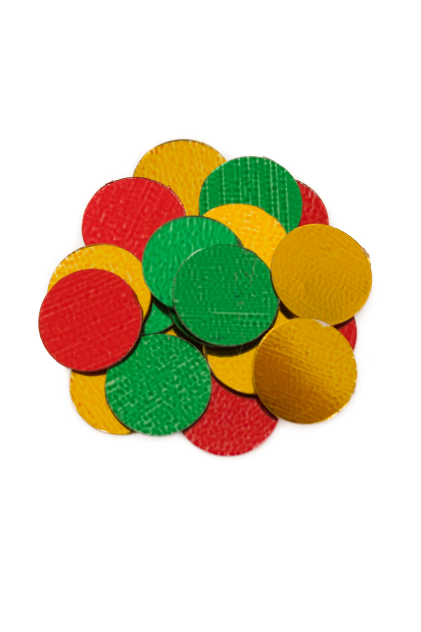 Metallic confetti 100 grams red/yellow/green