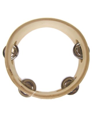 Natural wooden tambourine 15 cm