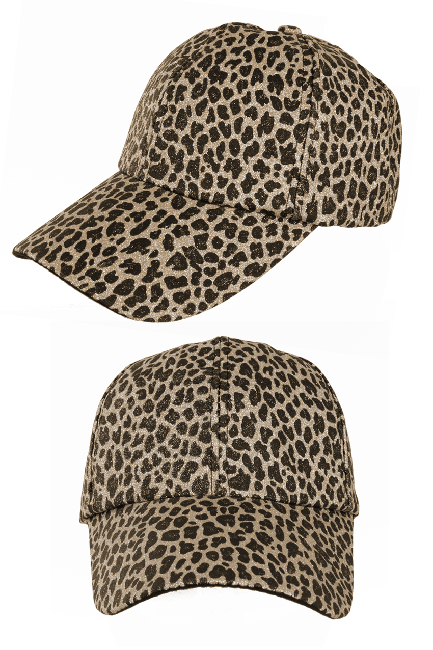 Baseballcap panther glitter gold