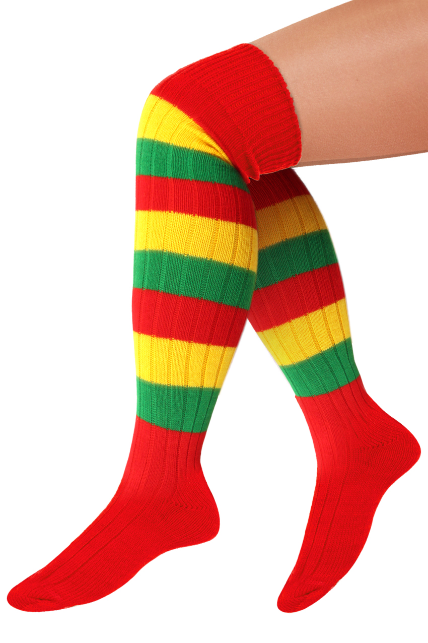 Knee socks red, yellow and green size 41 - 47