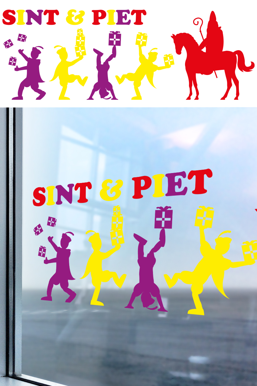 Adhesive sinterklaas colored gift 