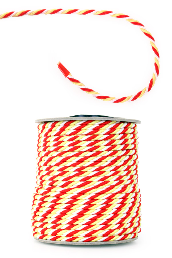 3mm viscose medal cord red-white-yellow