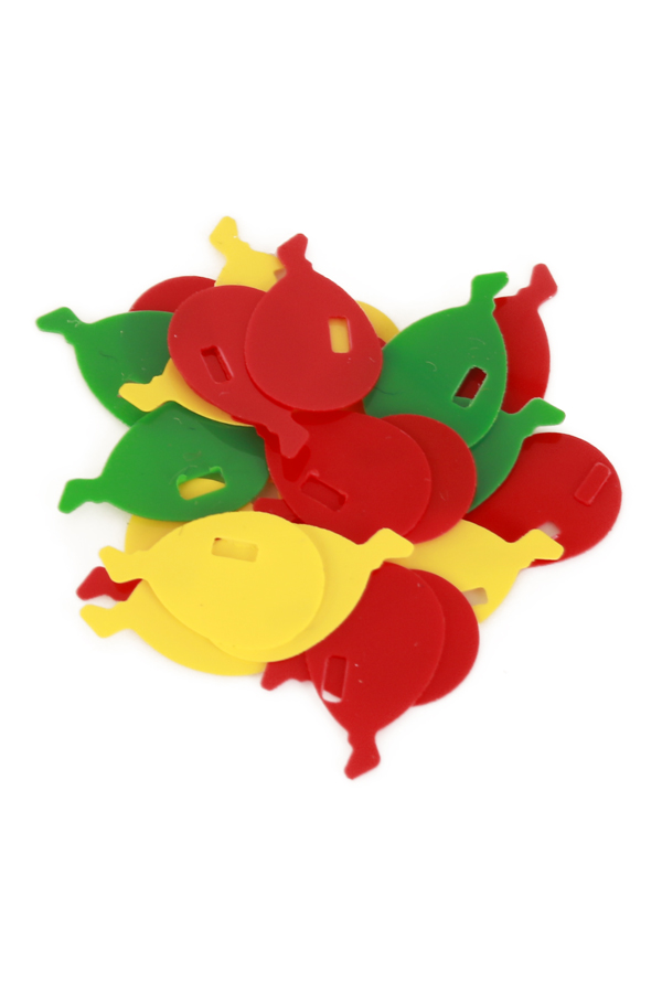 Balloons confetti 7x10 mm red yellow green 30 grams