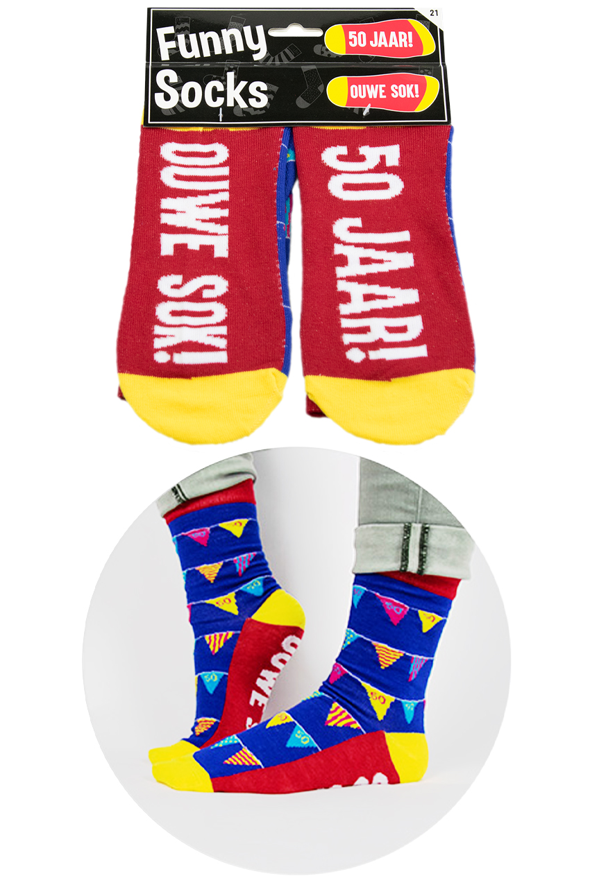 Funny socks 50 jaar ouwe sok!