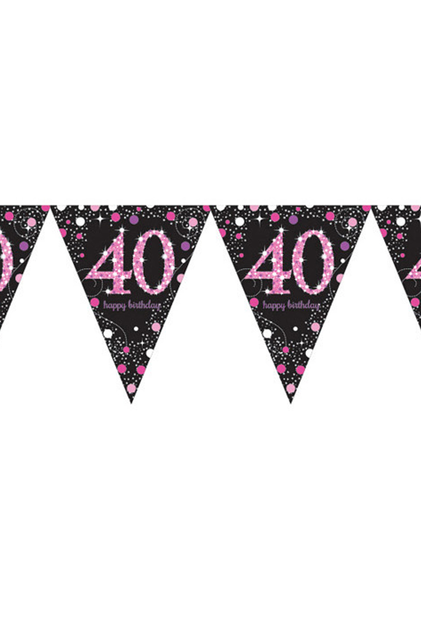 Pennant Banner 40 Sparkling celebrations pink 4 meter