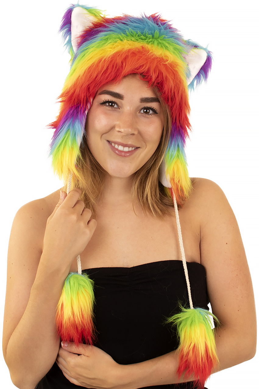 Cap plush luxury rainbowcolours