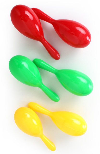 Maraca red, yellow, green