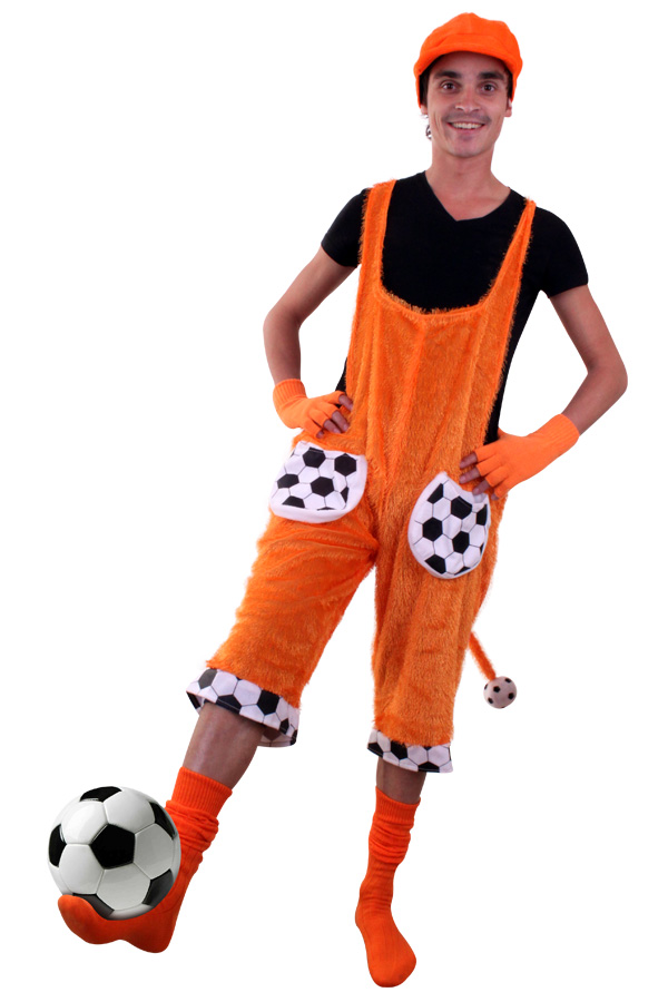 Dungarees orange with lions tail 