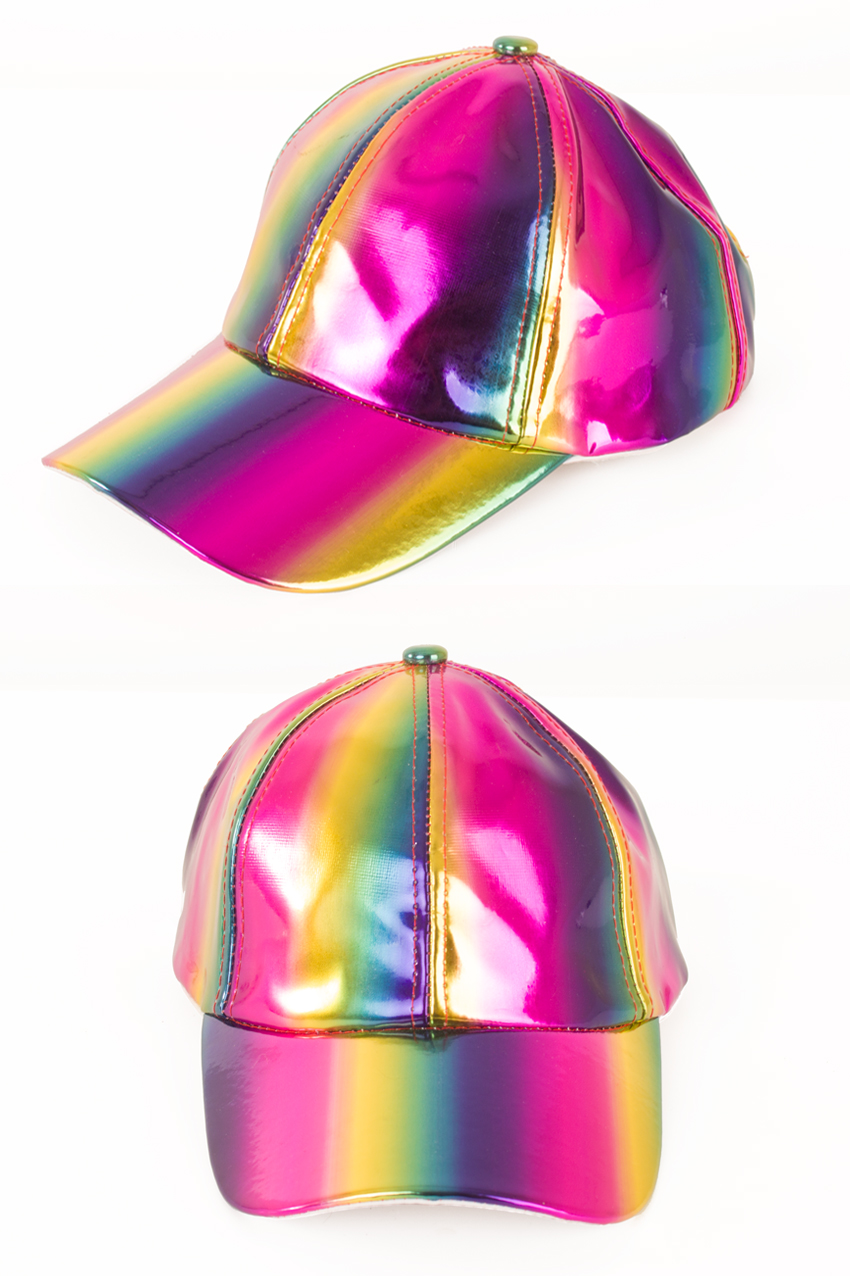 Baseball cap rainbow metallic