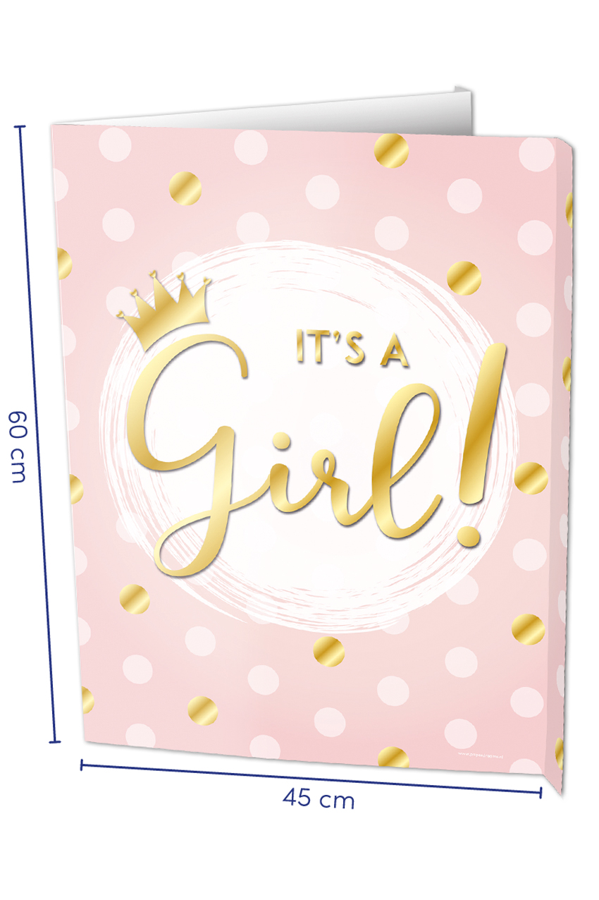 Window sign It's a girl !  60 x 45 cm