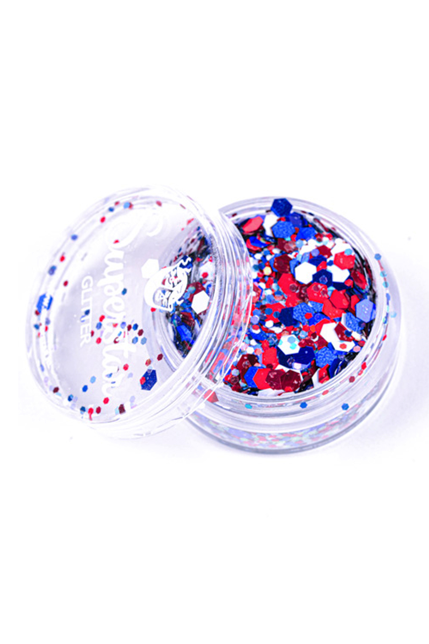 Chunky glitter 8 ml. Superstar red white blue