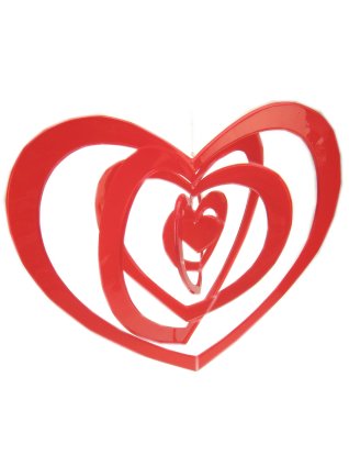 Red hearts mobile ø 43 cm