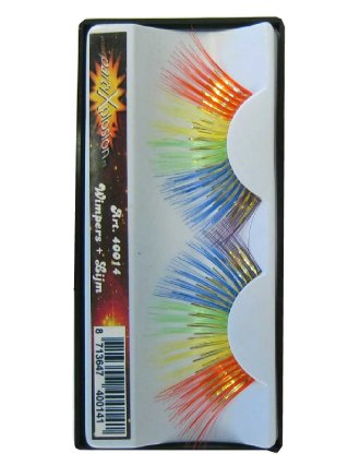 False eyelashes multi coloured long
