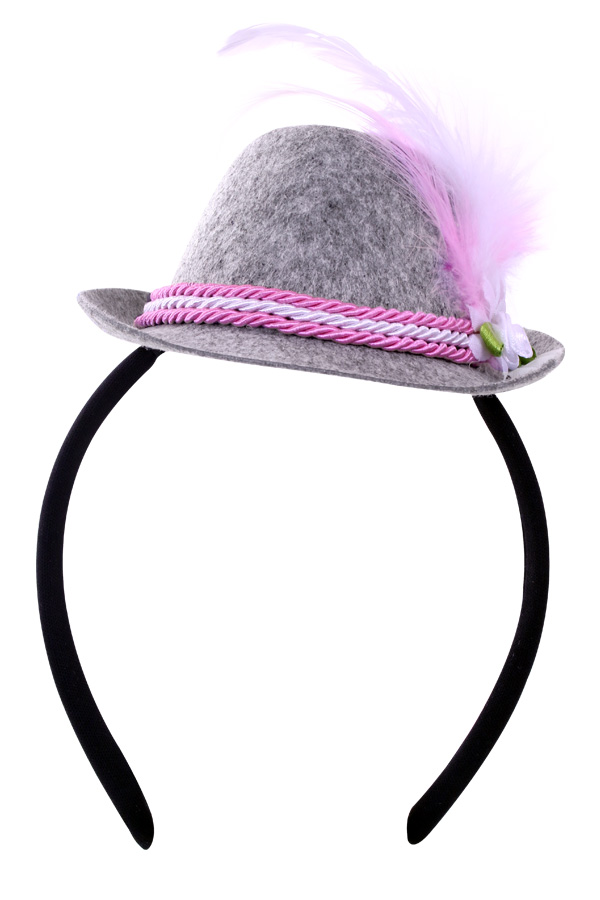 Mini Tiroler hat pink on headband