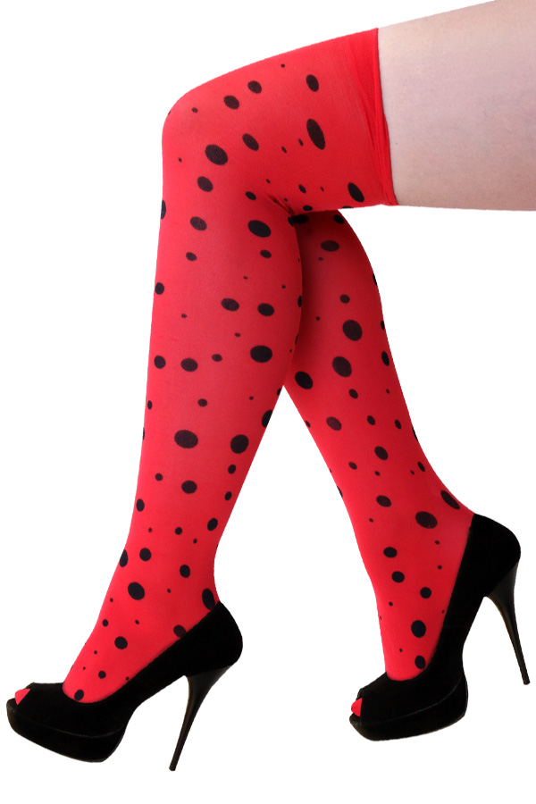 Ladybug stay up stockings one size