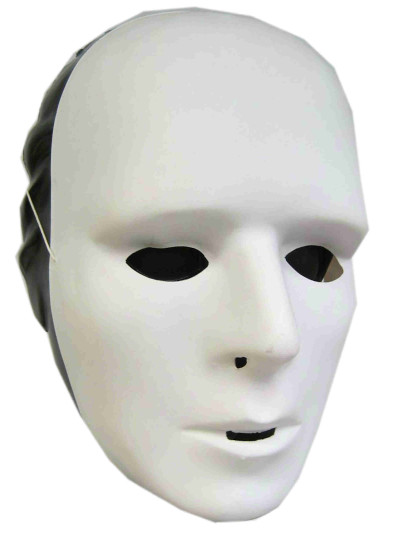 Plain white plastic mask