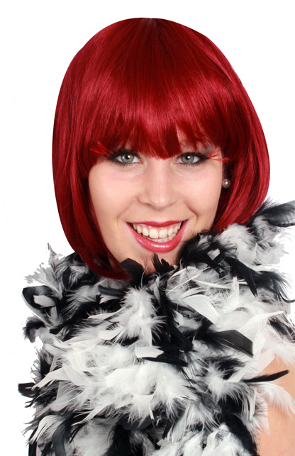 Feather boa black/white 180 cm. 75 gr.