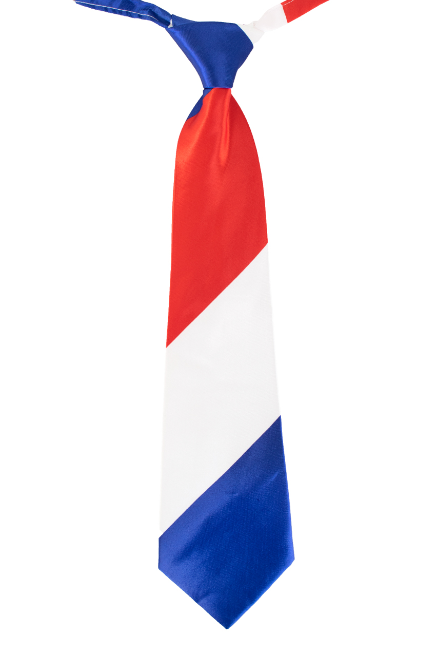 Necktie red, white and blue 10 x 40 cm