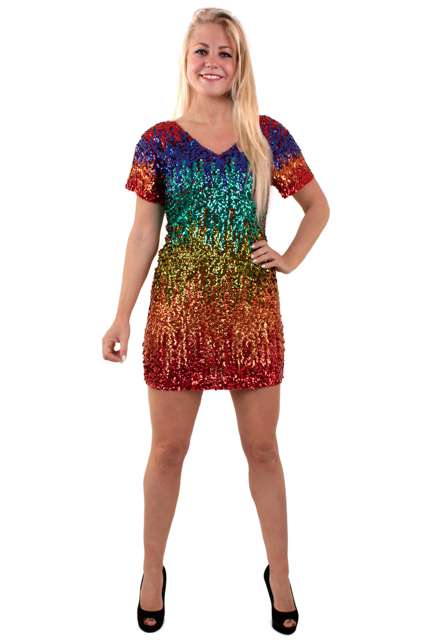 Dress sequins multi