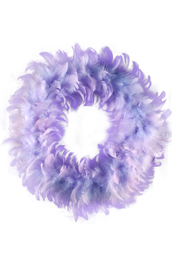 Feather wreath lilac 30 cm. 
